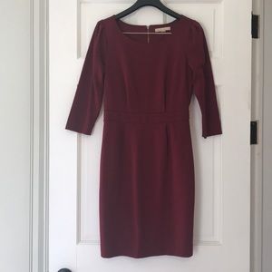 3/4 Sleeve Burgundy Banana Republic Dress